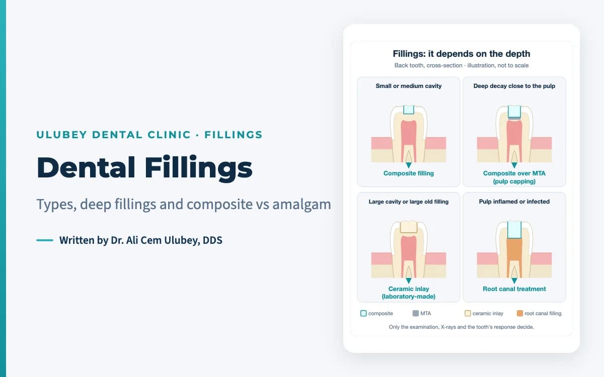 Featured image: dental fillings, with treatment by depth of decay